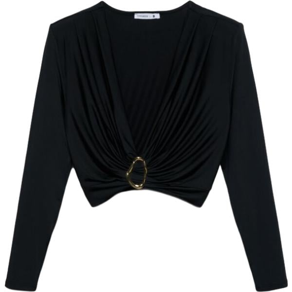 t-shirt Terranova nero tinta unita