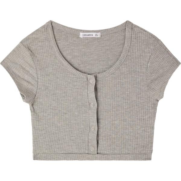 top Terranova grigio tinta unita