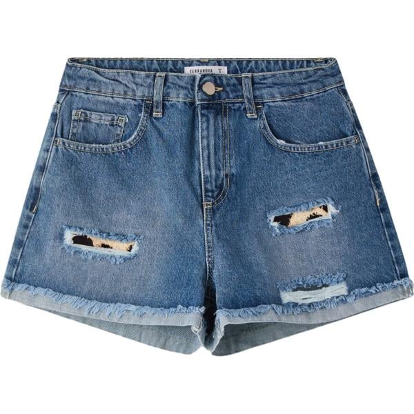 shorts Terranova blu animalier