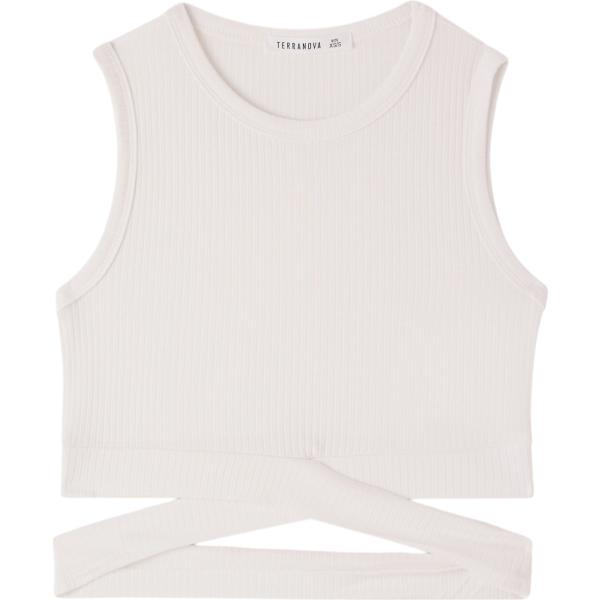top Terranova bianco tinta unita