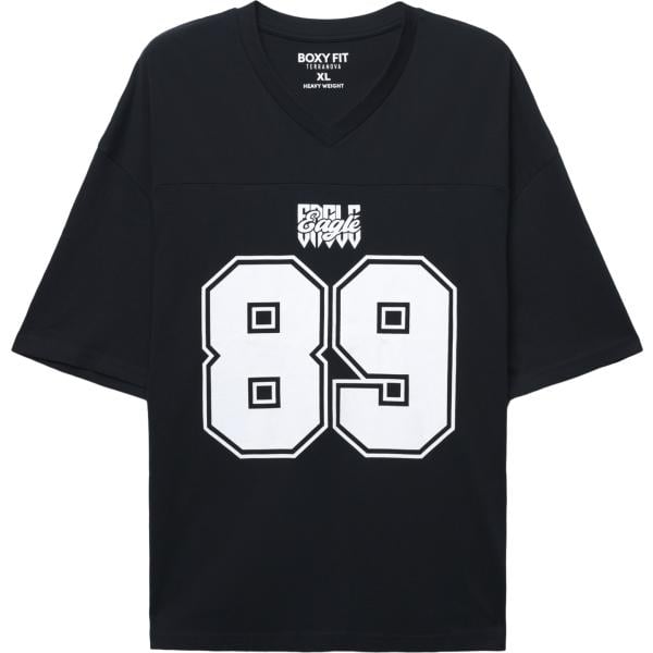 t-shirt Terranova nero con stampe