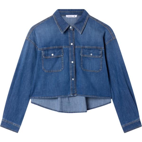 camicie Terranova blu tinta unita