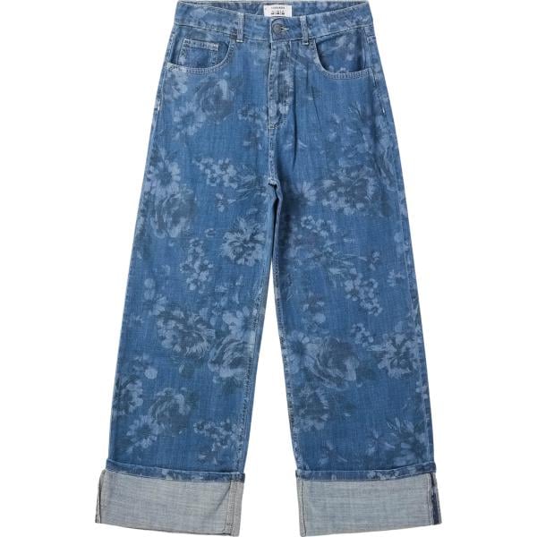 jeans dritti Terranova blu con stampe