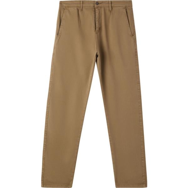 pantaloni chino da uomo in marrone scuro con zip in cotone Terranova