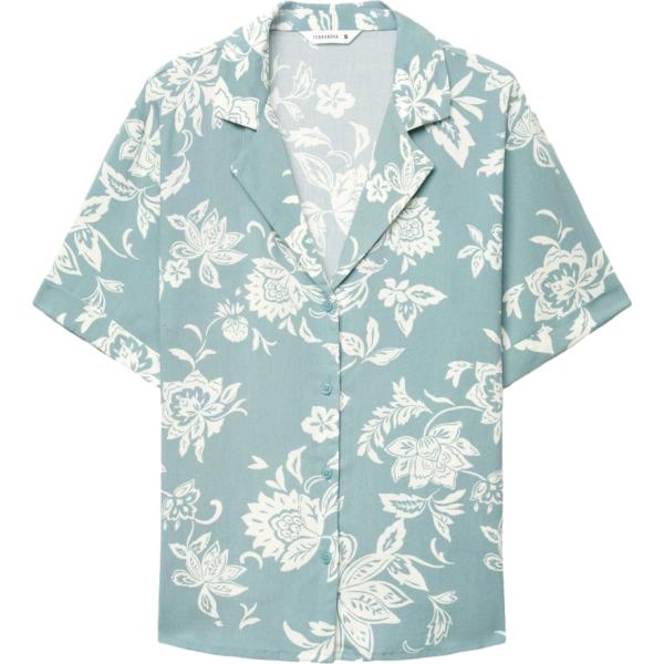 camicie a manica corta Terranova blu a fiori