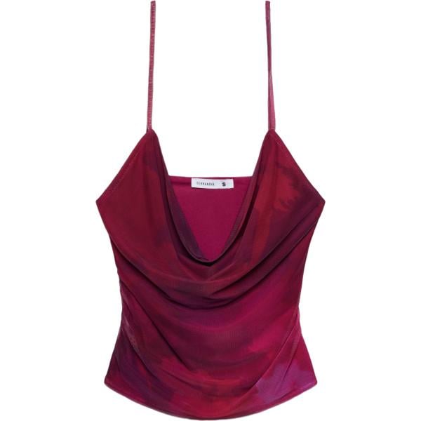 top Terranova rosso a fiori