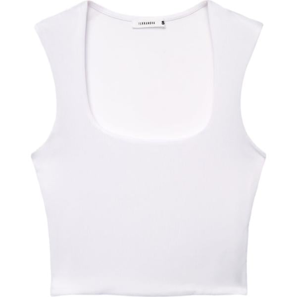 top Terranova bianco tinta unita
