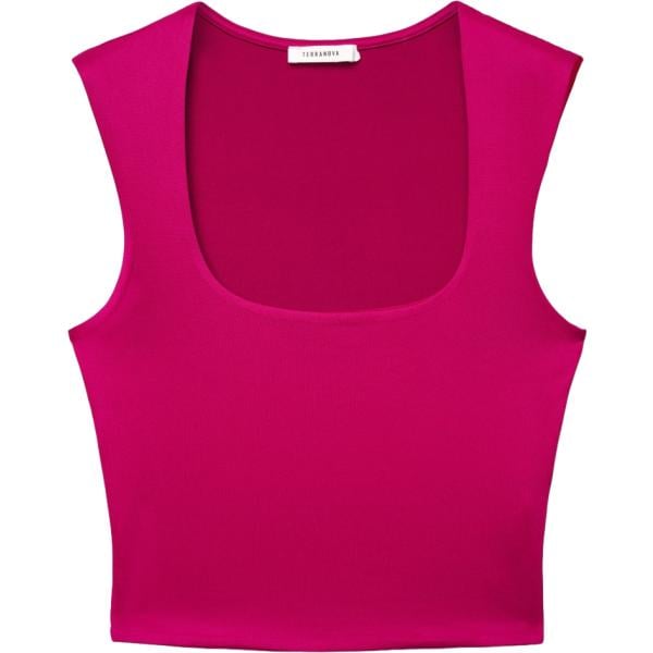 top Terranova rosa tinta unita