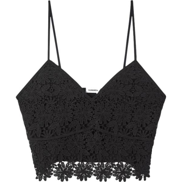 top Terranova nero a fiori