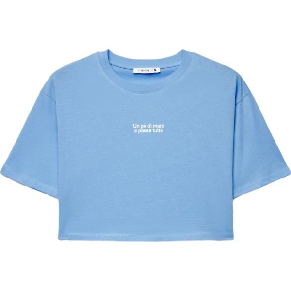 t-shirt Terranova blu con stampe