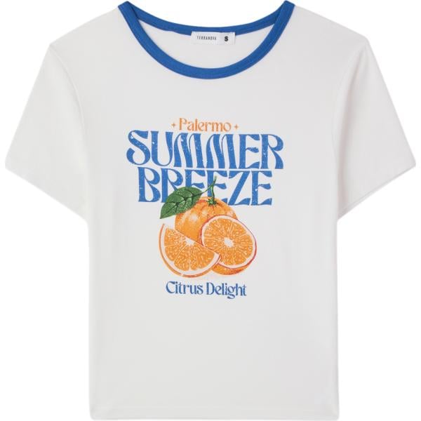 t-shirt Terranova bianco con stampe