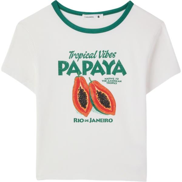 t-shirt Terranova bianco con stampe