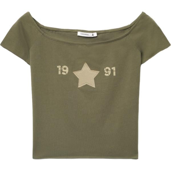 t-shirt Terranova marrone con stampe