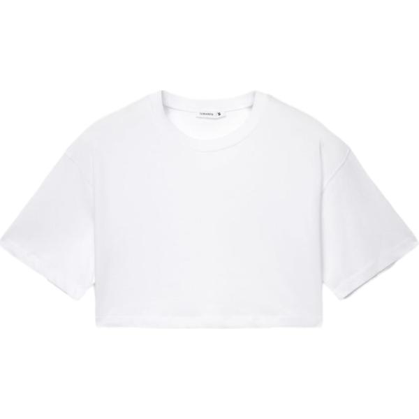 t-shirt Terranova bianco tinta unita