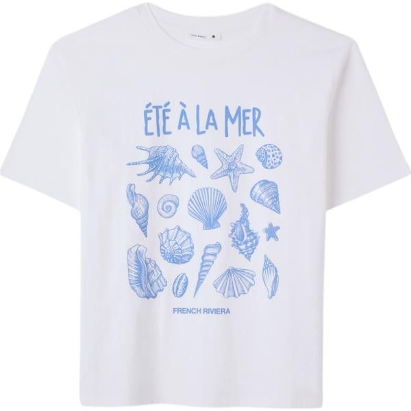 t-shirt Terranova bianco con stampe