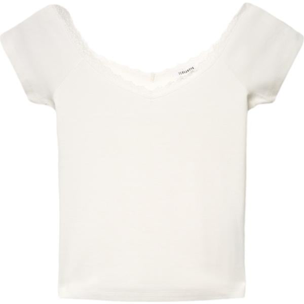 t-shirt Terranova bianco tinta unita