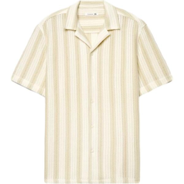 camicie a manica corta Terranova bianco a righe