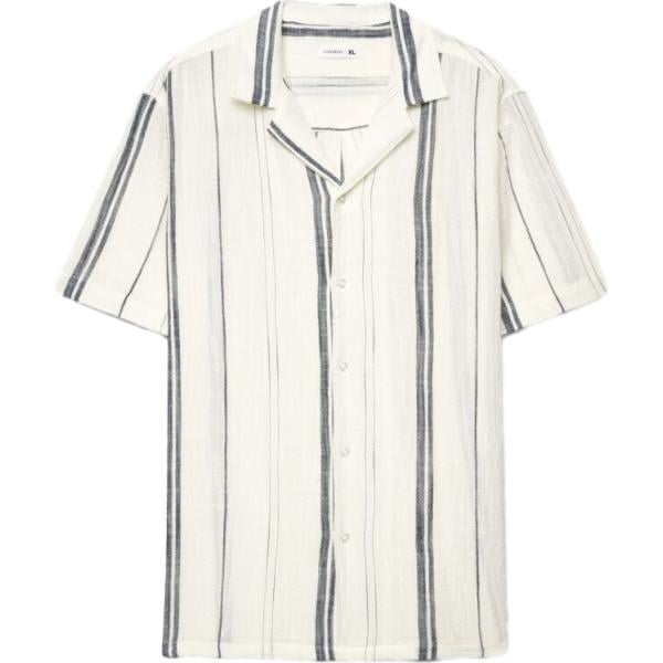 camicie a manica corta Terranova bianco a righe
