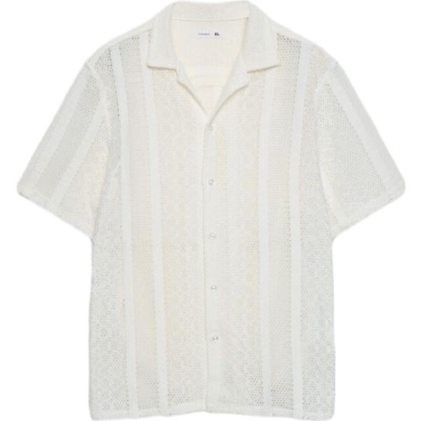 camicie a manica corta Terranova bianco a righe