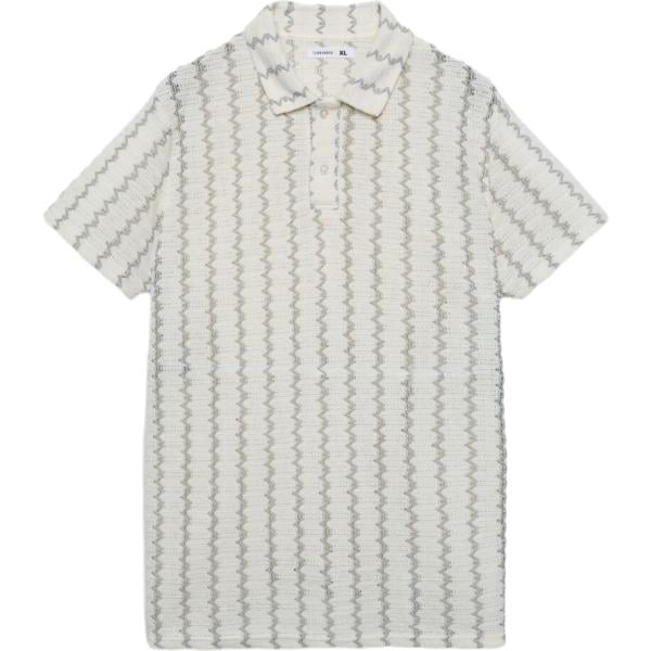 polo Terranova bianco a righe