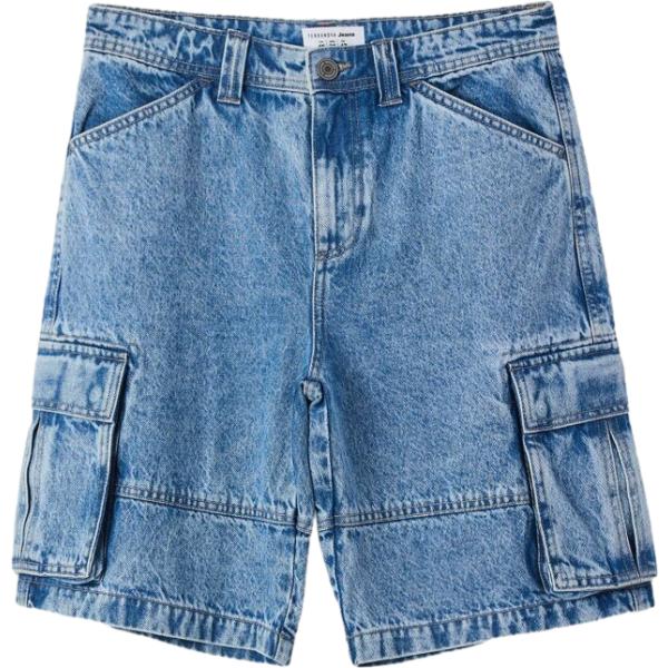pantaloni corti Terranova blu tinta unita