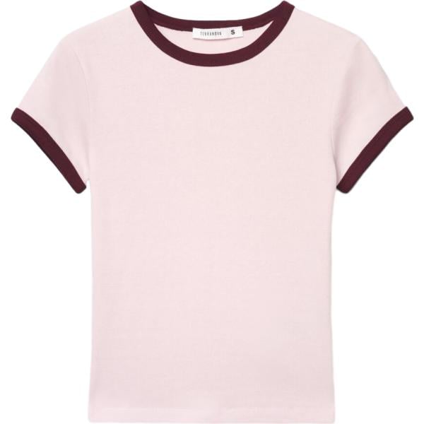 t-shirt Terranova rosa tinta unita