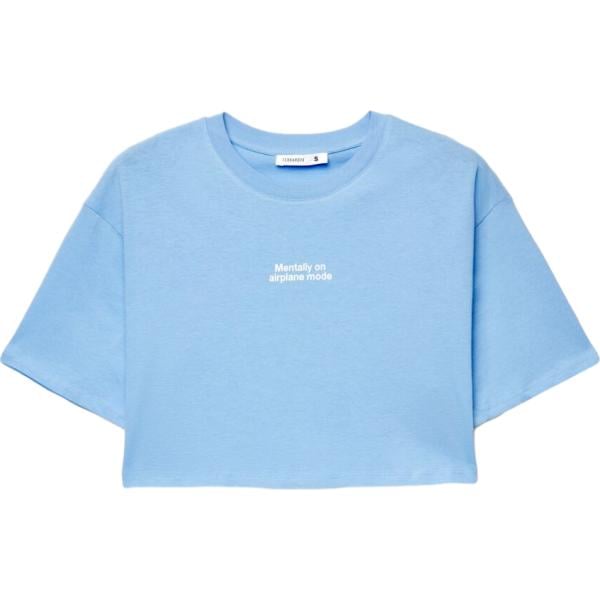t-shirt Terranova blu con stampe
