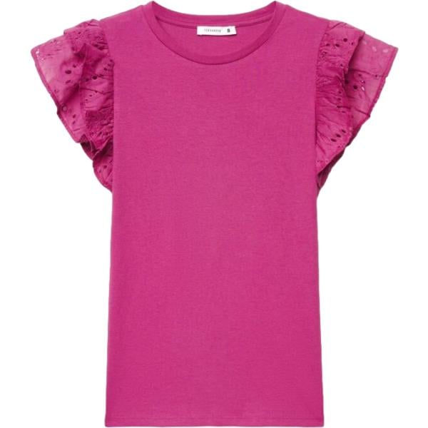 t-shirt Terranova rosa tinta unita