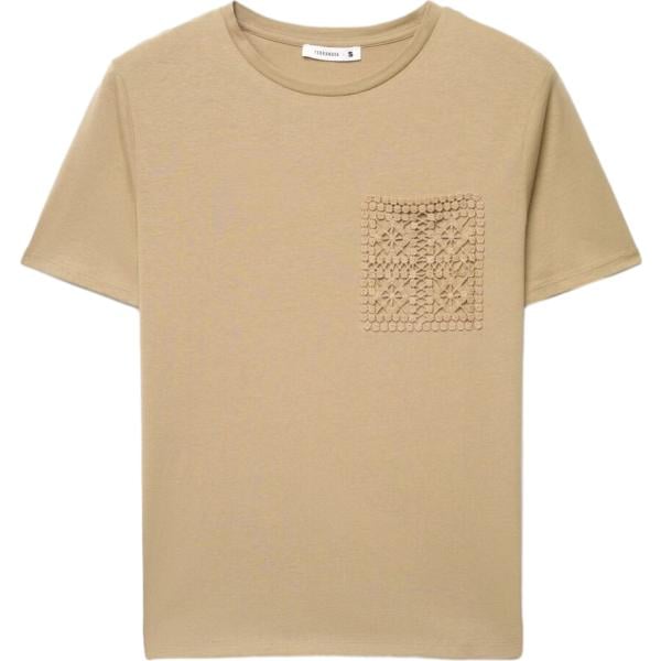 t-shirt Terranova marrone tinta unita