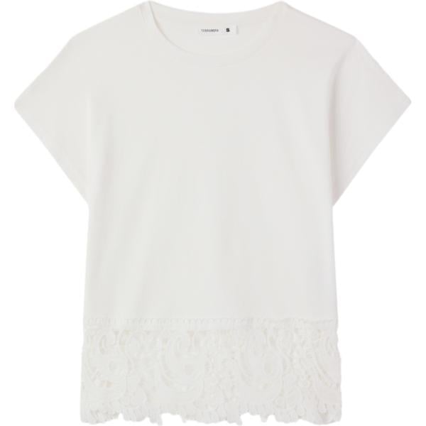 t-shirt Terranova bianco tinta unita