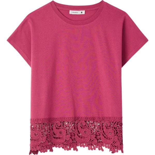 t-shirt Terranova rosa tinta unita