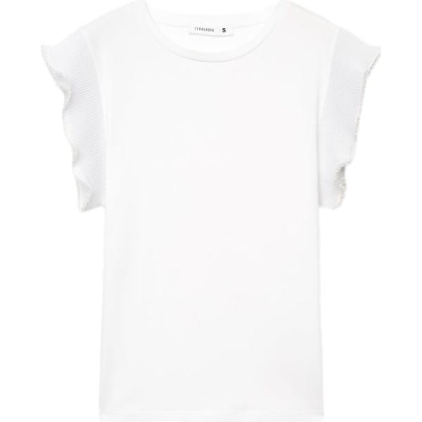 t-shirt Terranova bianco tinta unita