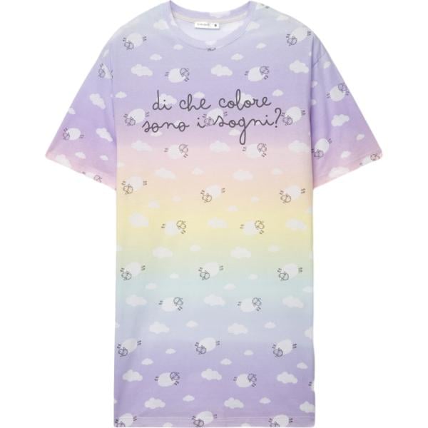 t-shirt Terranova viola con stampe