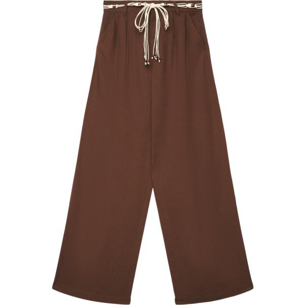 pantaloni Terranova marrone tinta unita
