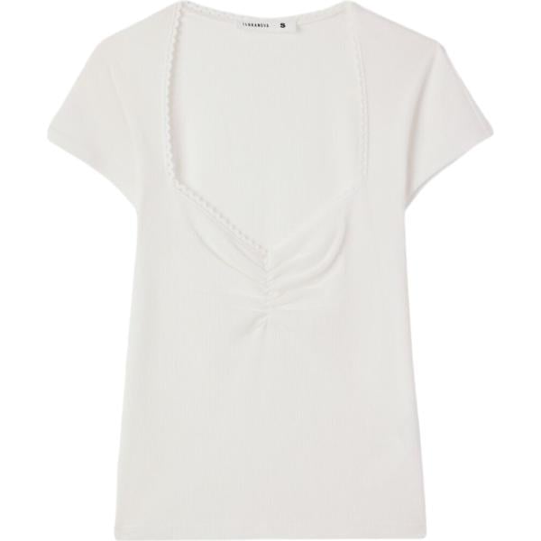 t-shirt Terranova bianco tinta unita