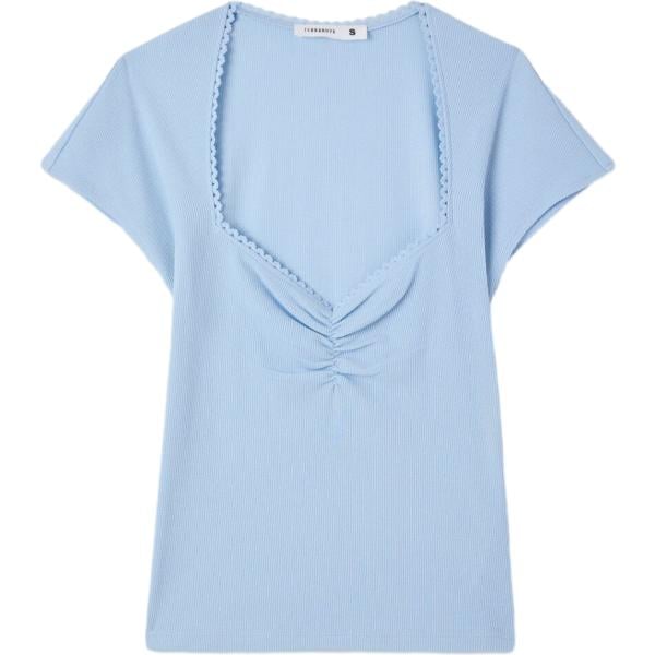 t-shirt Terranova blu tinta unita