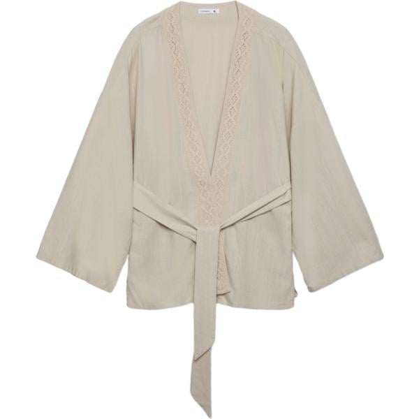 kimono Terranova grigio tinta unita