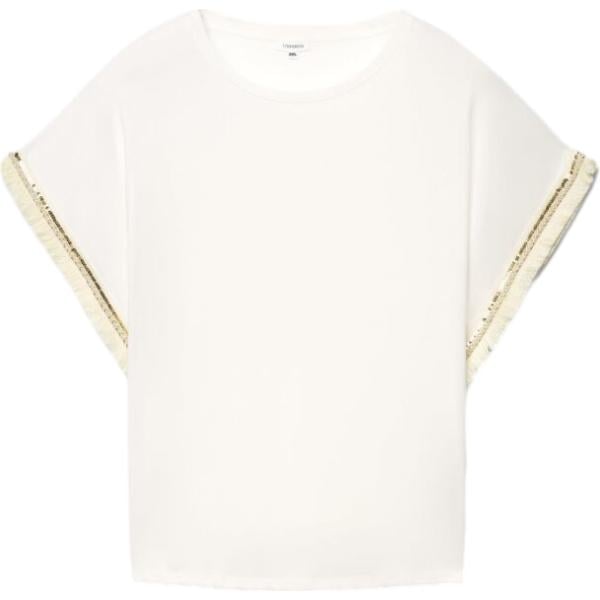 t-shirt Terranova bianco tinta unita