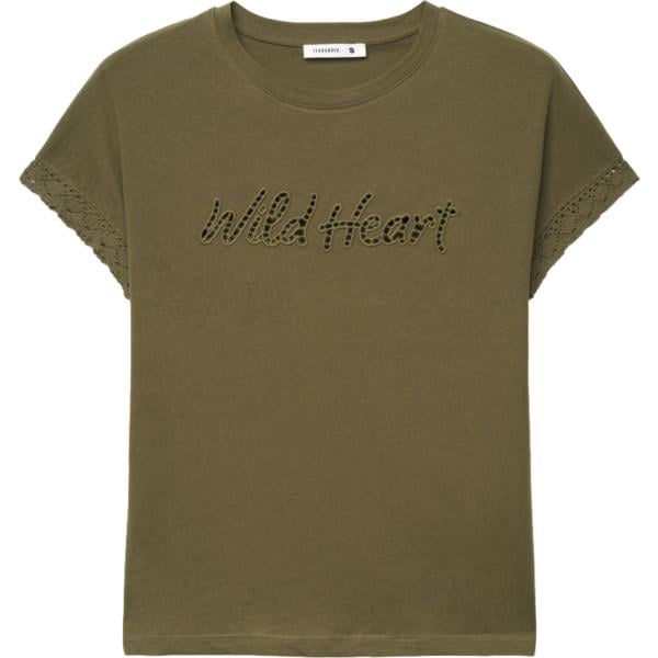 t-shirt Terranova verde con stampe