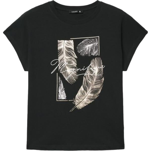 t-shirt Terranova nero con stampe