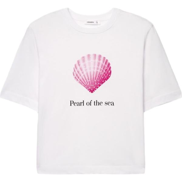 t-shirt Terranova bianco con stampe