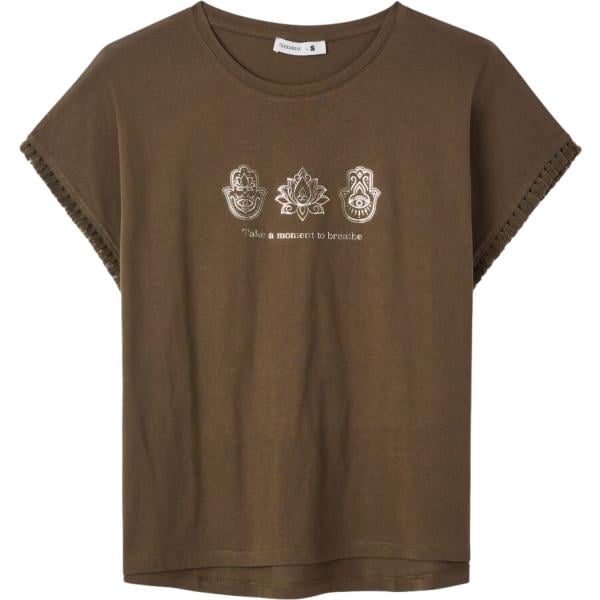 t-shirt Terranova marrone con stampe