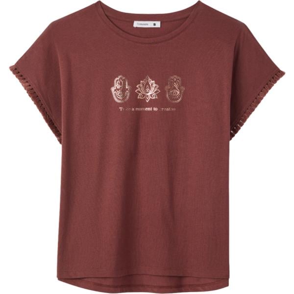 t-shirt Terranova marrone con stampe