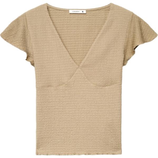 t-shirt Terranova marrone tinta unita