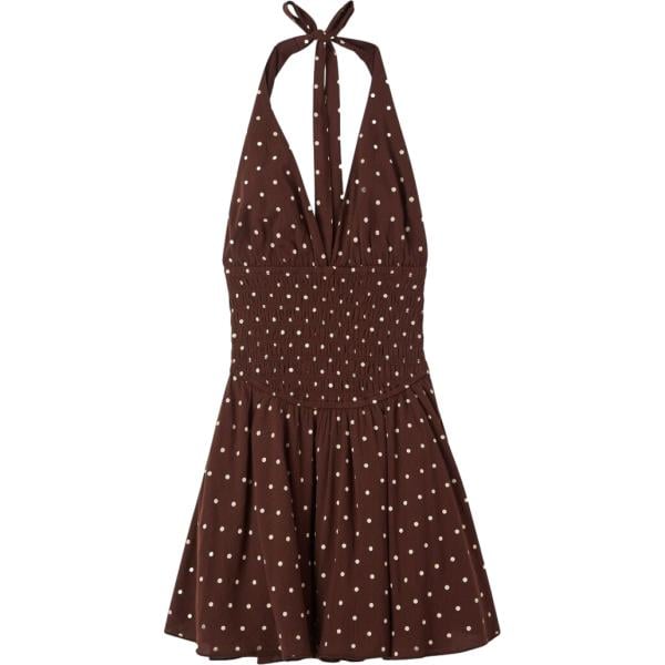 vestiti corti Terranova marrone a pois