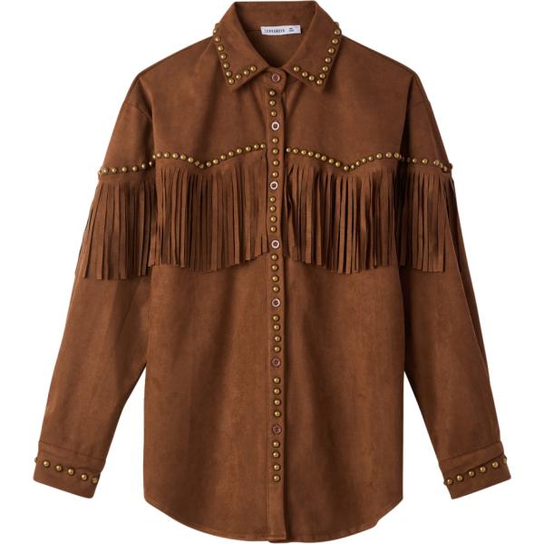 camicie Terranova marrone tinta unita