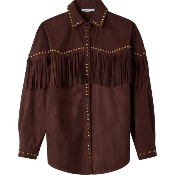 camicie Terranova marrone tinta unita