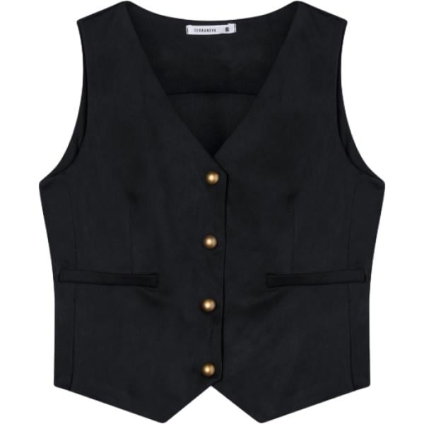 gilet Terranova nero tinta unita