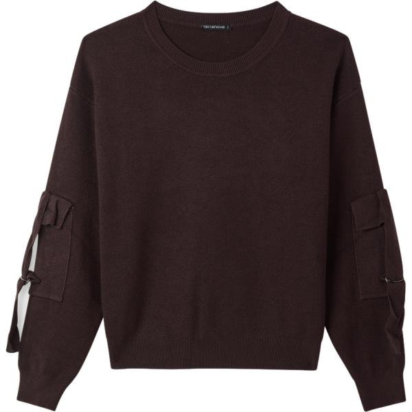 maglieria Terranova marrone tinta unita