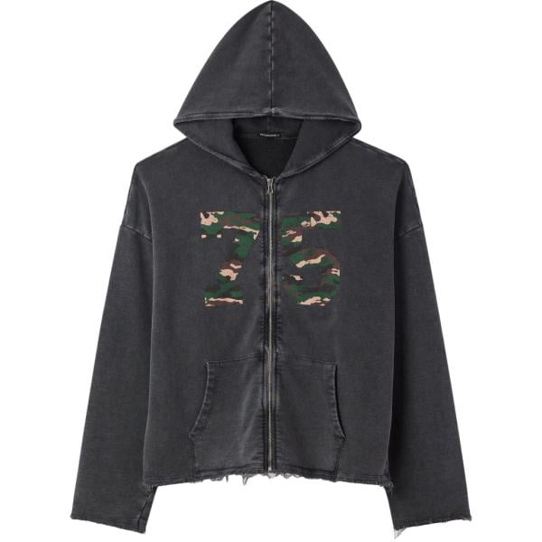 felpe con cappuccio Terranova grigio con stampe